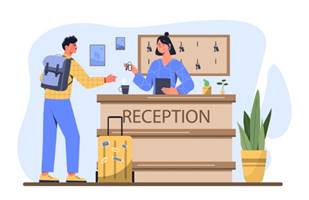 A person and person at a reception  Description automatically generated